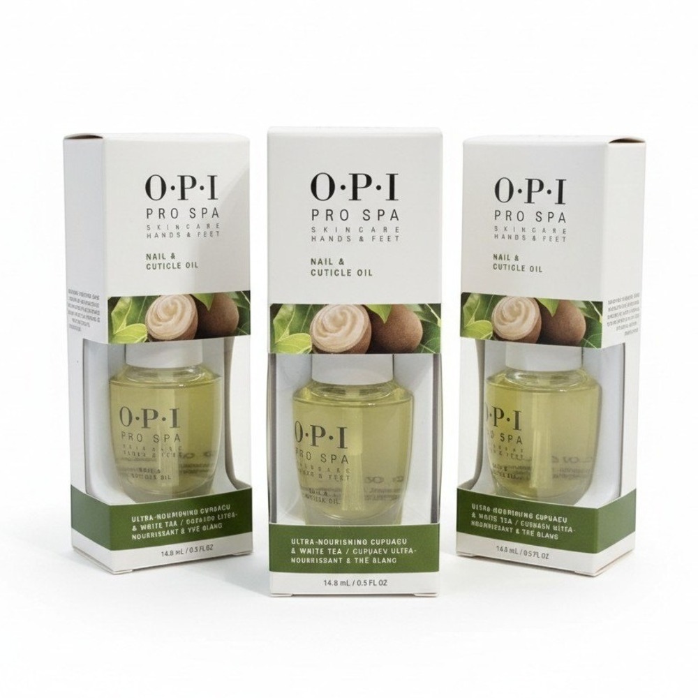 Lot 3 OPI Pro‎ Spa Nail and Cuticle Oil Ultra-Nourishing Cupuacu White Tea 0.5oz
